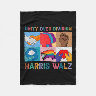 Harris Wheimer 2024 Unity Over Division Kamala Har Fleece Blanket
