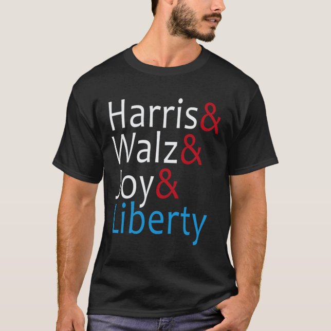 Harris Wheimer Joy Liberty Vote Kamala Harris Pres T-Shirt (Front)