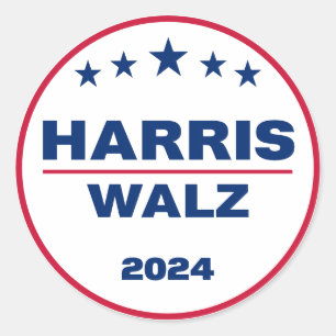 Harris Wlaz 2024 Kamala Harris Tim Walz Election Classic Round Sticker