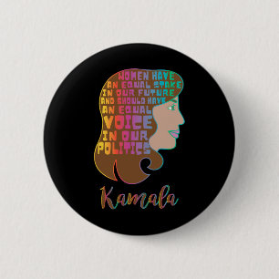 Harris Women Feminist Quote Rainbow Art Gift 6 Cm Round Badge