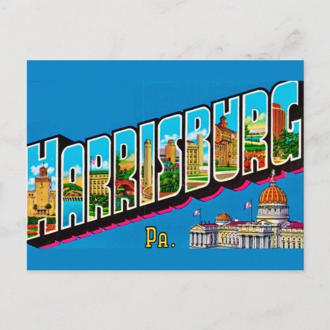 Harrisburg PA Retro Postcard (Front)