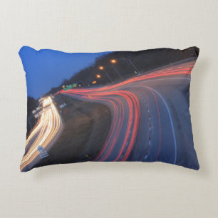 Harrisburg Pennsylvania I-81 Light Trails at Dusk Decorative Cushion