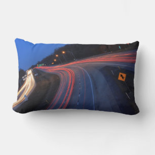Harrisburg Pennsylvania I-81 Light Trails at Dusk Lumbar Cushion