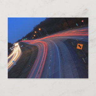 Harrisburg Pennsylvania I-81 Light Trails at Dusk Postcard