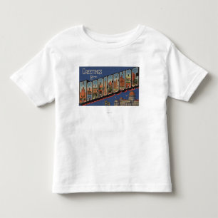 Harrisburg, Pennsylvania - Large Letter Scenes Toddler T-Shirt