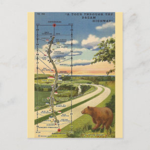 Harrisburg to Pittsburg Map Postcard