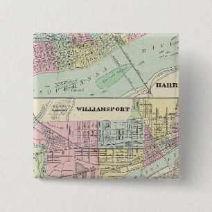 Harrisburg, Williamsport, Erie, Scranton 15 Cm Square Badge