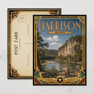 Harrison Arkansas Vintage Art Deco Golden Age Postcard