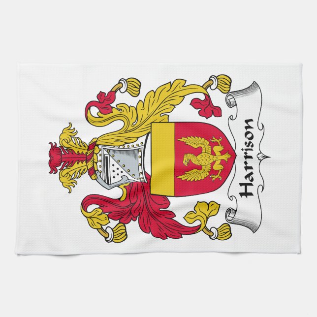 Harrison Family Crest Tea Towel (Horizontal)