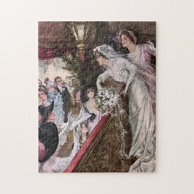 Harrison Fisher: Catch the Bridal Bouquet Jigsaw Puzzle (Vertical)