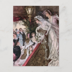 Harrison Fisher: Catch the Bridal Bouquet Postcard