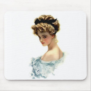 Harrison Fisher Girl  in Blue Mouse Pad