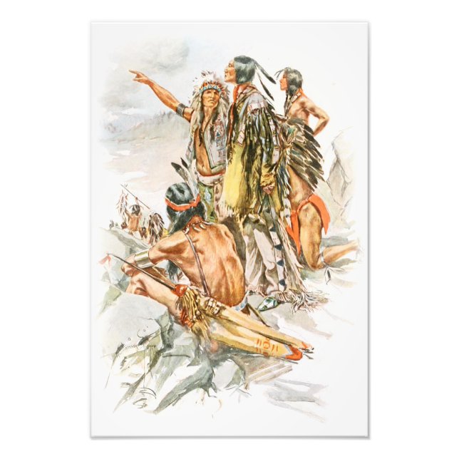 Harrison Fisher Song of Hiawatha To the Mountains Photo Print (Front)