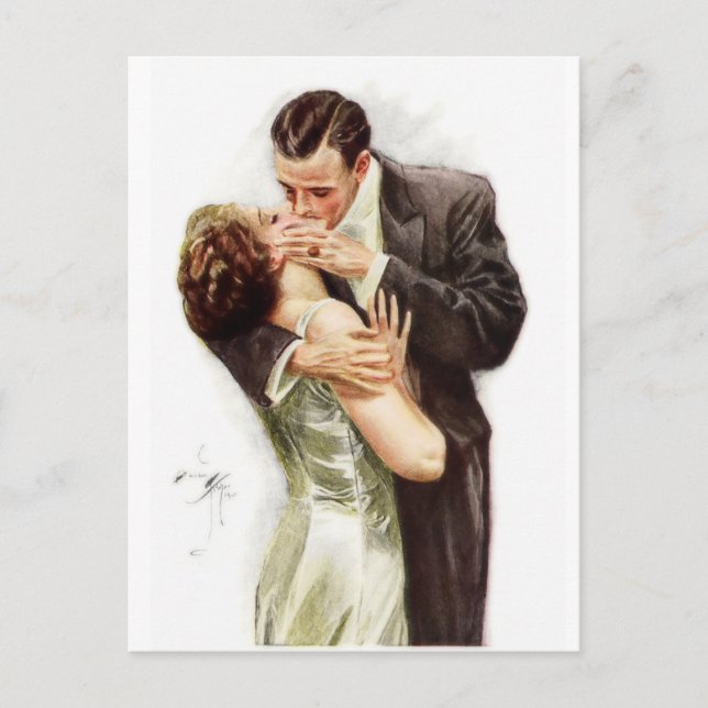 Harrison Fisher: The Kiss Postcard (Front)