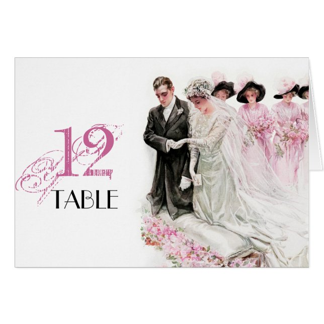 Harrison Fisher: Wedding Table Place Number Card (Front Horizontal)