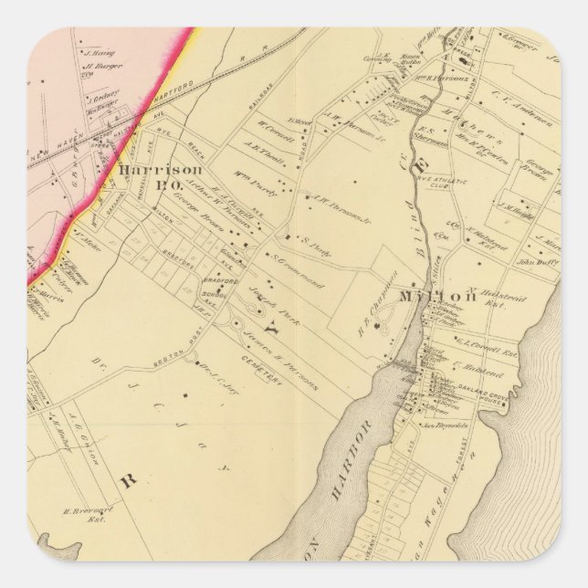 Harrison, Rye, New York 2 Square Sticker (Front)