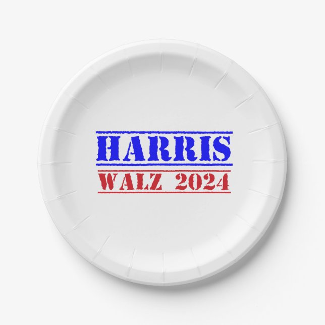 Harriz Walz 2024 Paper Plate (Front)