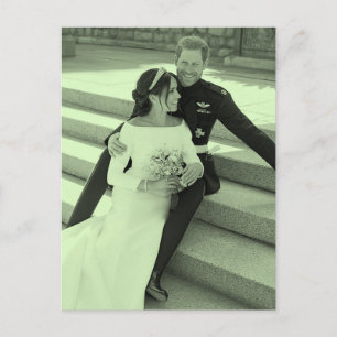 Harry and Meghan wedding portrait stylised Postcard