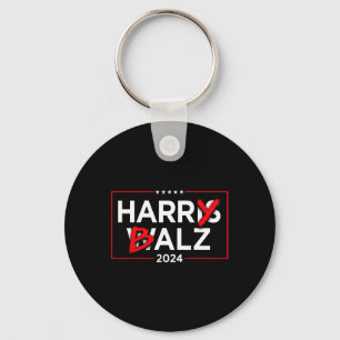 Harry B Kamala Harris And Tim W 2024 Key Ring