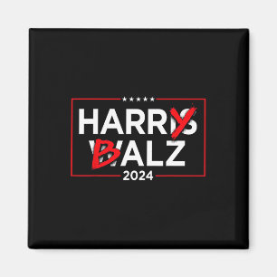 Harry B Kamala Harris And Tim W 2024  Magnet