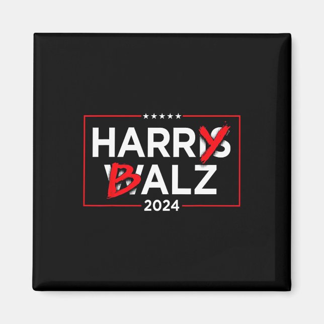 Harry B Kamala Harris And Tim W 2024  Magnet (Front)
