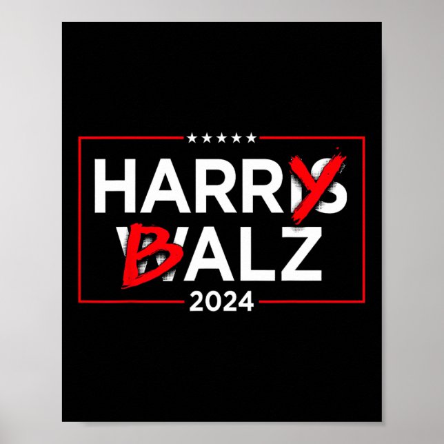 Harry B Kamala Harris And Tim W 2024  Poster (Front)