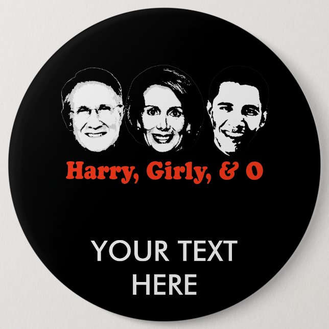 Harry, Girly, and O 6 Cm Round Badge (Front)