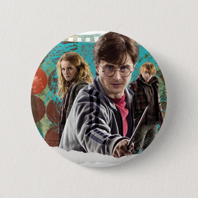 Harry, Hermione, and Ron 1 6 Cm Round Badge (Front)