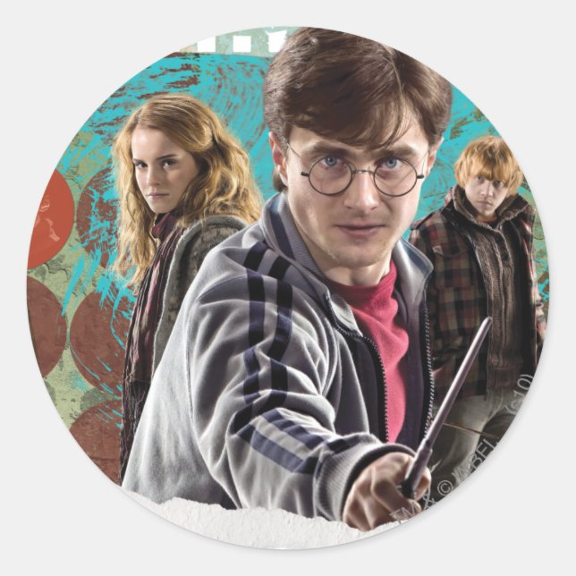 Harry, Hermione, and Ron 1 Classic Round Sticker (Front)