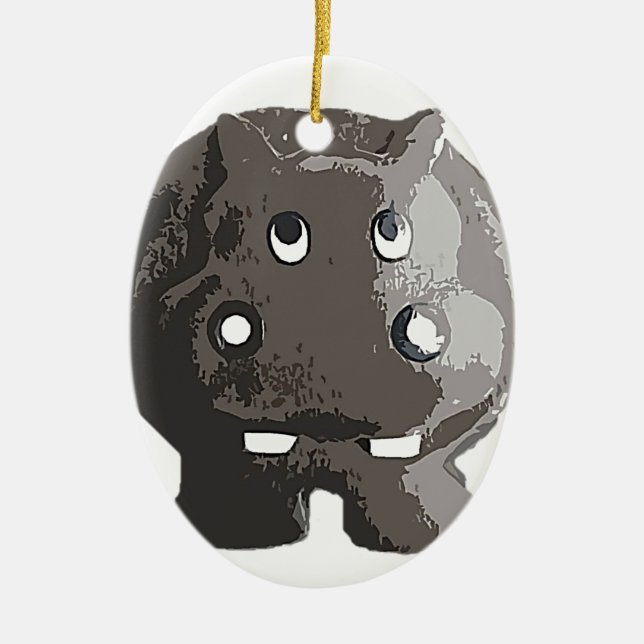 Harry Hippo Ceramic Tree Decoration (Front)