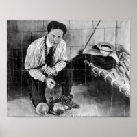 Harry Houdini About to Escape from Prison