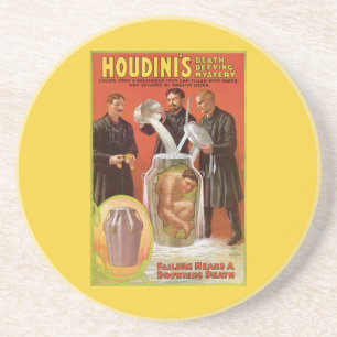 Harry Houdini, Death Defying Escape Vintage Ad Coaster