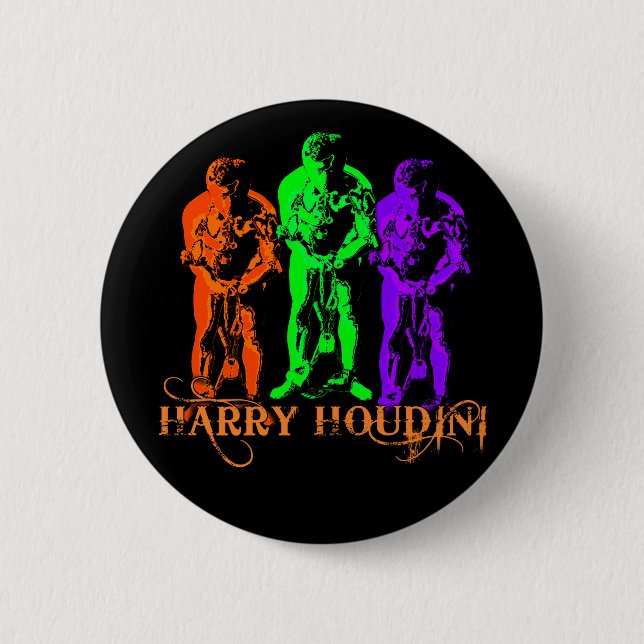 Harry Houdini Triple Image 6 Cm Round Badge (Front)