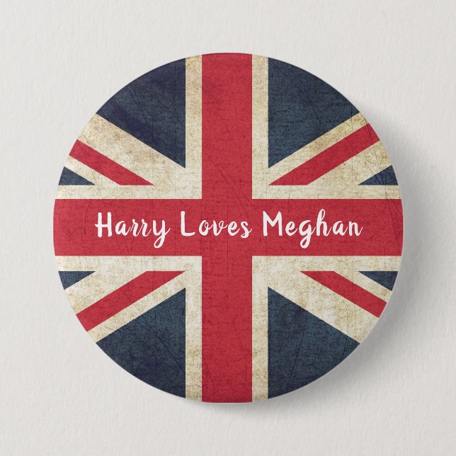 Harry LOVES Meghan Royal Wedding Button (Front)