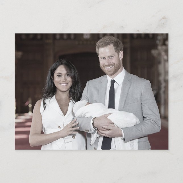 Harry Meghan Archie stylised Postcard (Front)