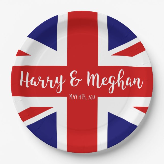Harry & Meghan | Royal Wedding Celebration Paper Plate (Front)