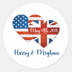 Harry & Meghan Wedding, May 19th 2018 Classic Round Sticker