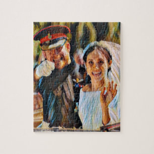 Harry & Meghan wedding painting effect  Jigsaw Puzzle