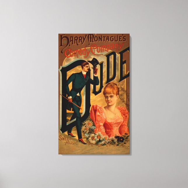 Harry Montague's Comedy "Dude" Theatre Poster Canvas Print (Front)