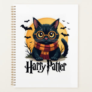 Harry Pawter Witch Black Cat Halloween Funny Movie Planner