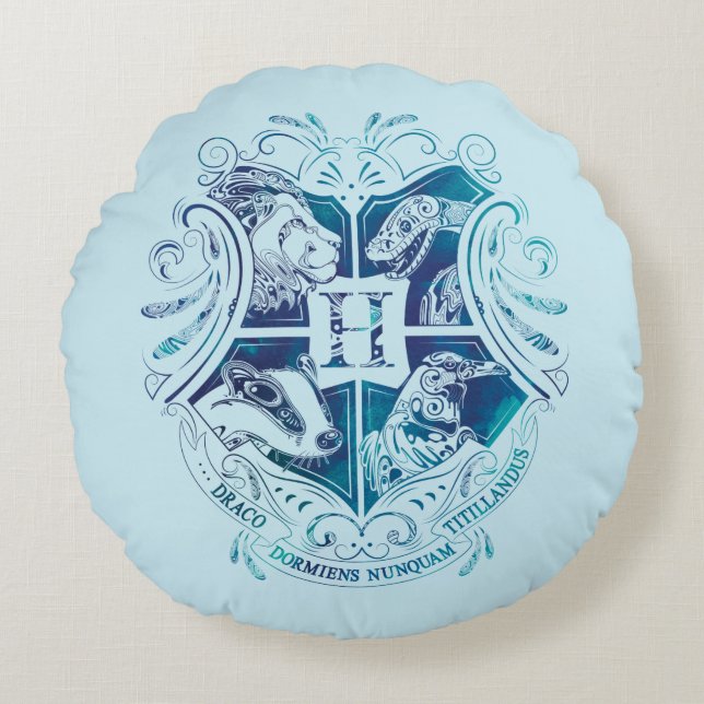 Harry Potter | Aguamenti HOGWARTS™ Crest Round Cushion (Front)