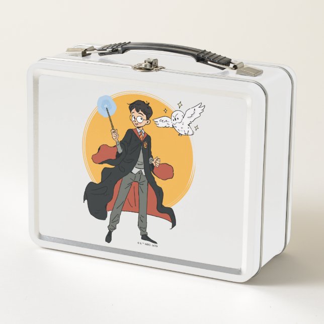 HARRY POTTER™ and Hedwig Illustration Metal Lunch Box (Front)