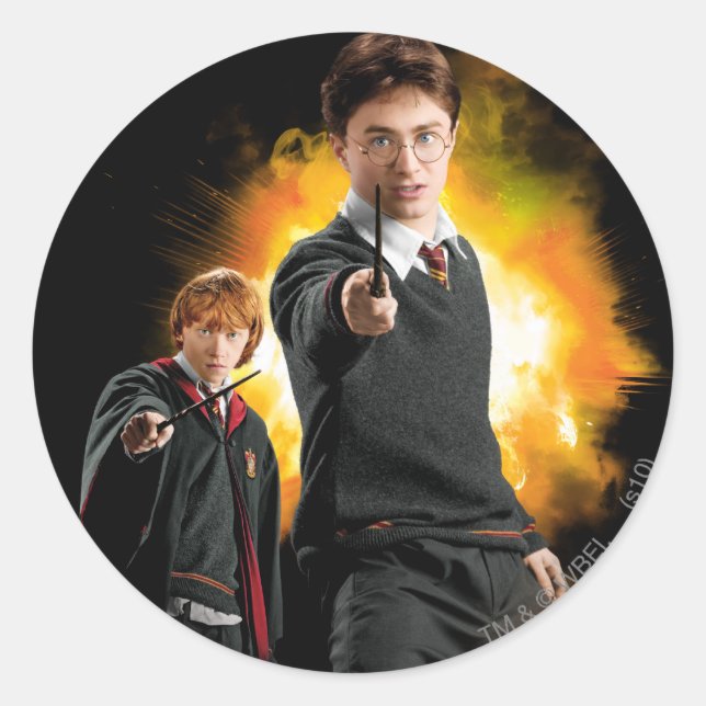 Harry Potter and Ron Weasely Classic Round Sticker (Front)