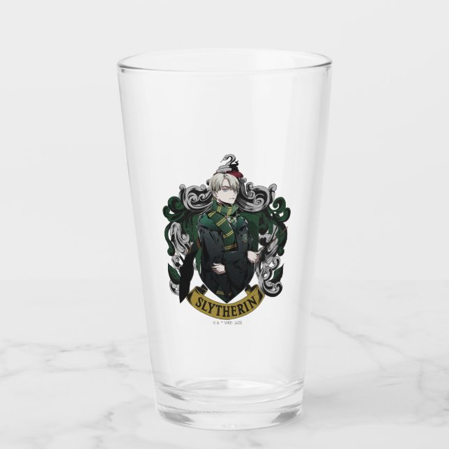 HARRY POTTER™ | Anime Draco Malfoy House Crest Glass (Front)
