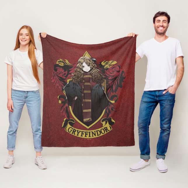 HARRY POTTER™ | Anime Hermione House Crest Fleece Blanket (In Situ)