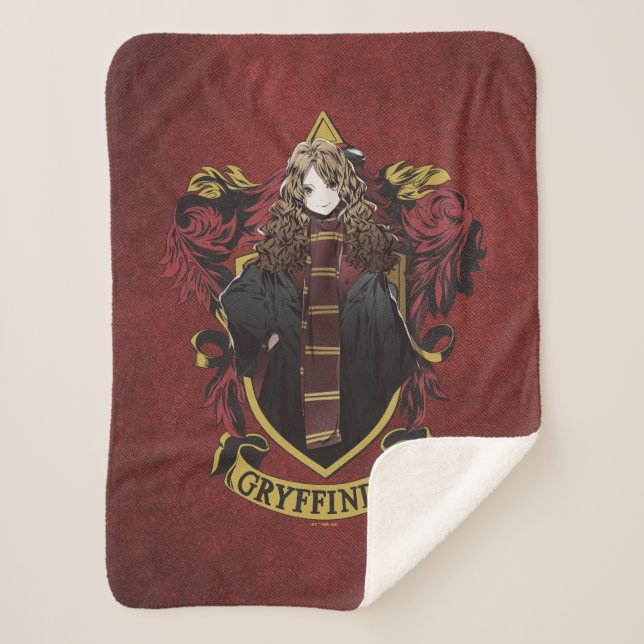 HARRY POTTER™ | Anime Hermione House Crest Sherpa Blanket (Front)