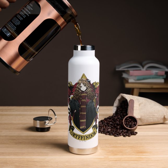HARRY POTTER™ | Anime Hermione House Crest Water Bottle (Coffee)