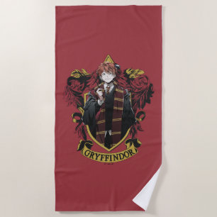 HARRY POTTER™   Anime Ron Weasley House Crest Beach Towel