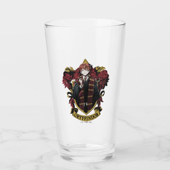 HARRY POTTER™ | Anime Ron Weasley House Crest Glass (Front)