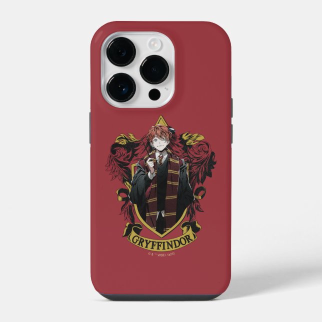 HARRY POTTER™ | Anime Ron Weasley House Crest iPhone Case (Back)